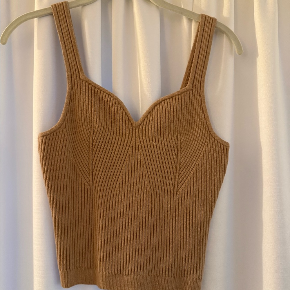 Abercrombie & Fitch Ribbed Camel Knit Cami